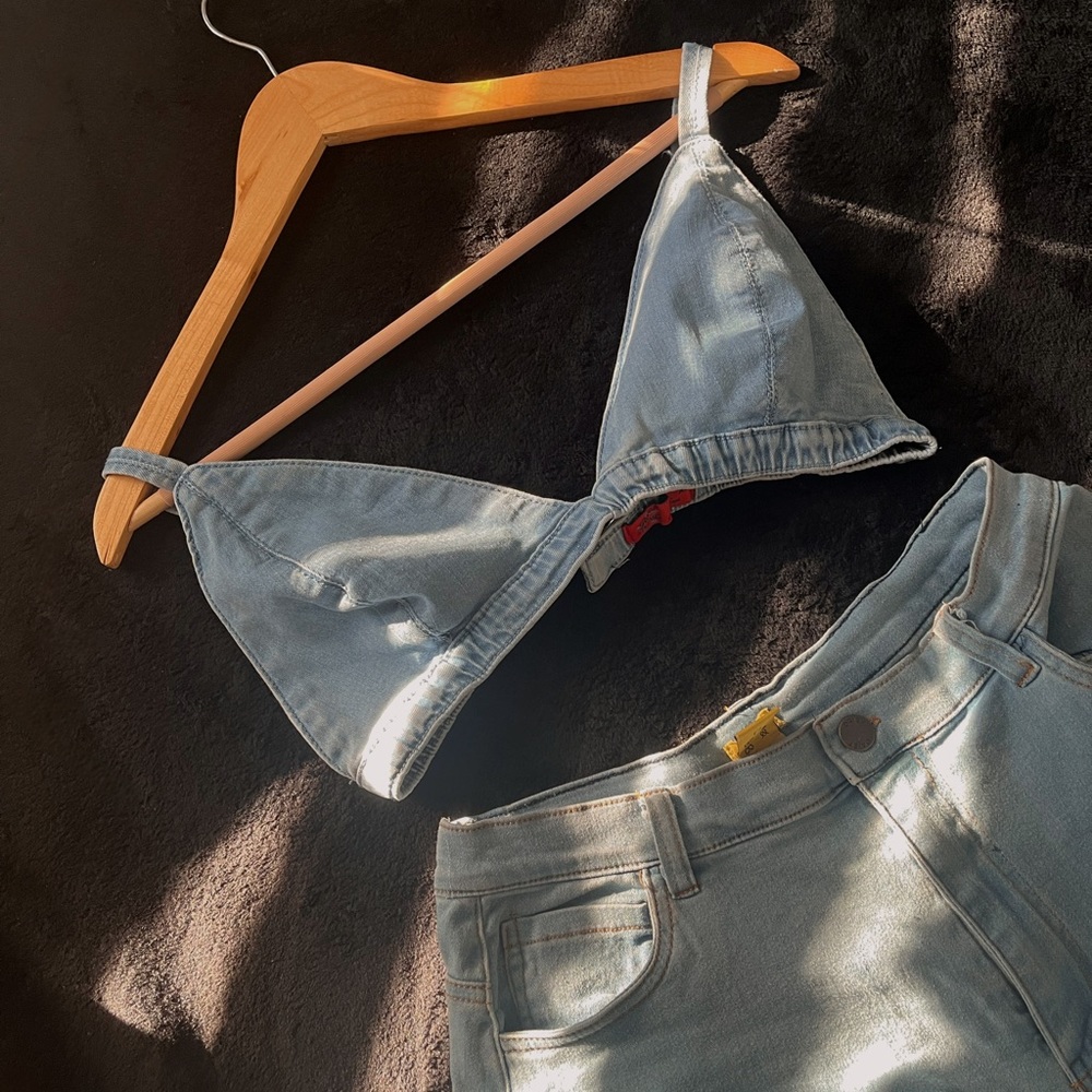 Two piece denim outfit